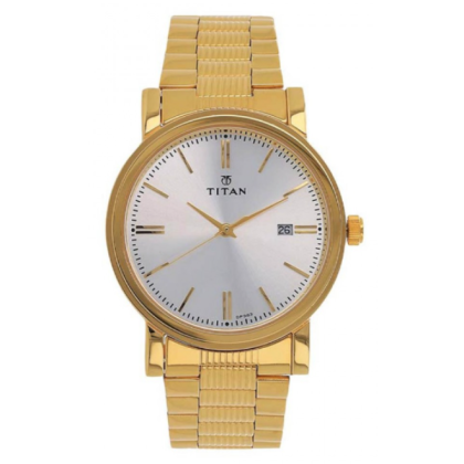 Titan Quartz 1712YM02 Sliver Dial Stainless Steel Strap Quartz Men's Watch 